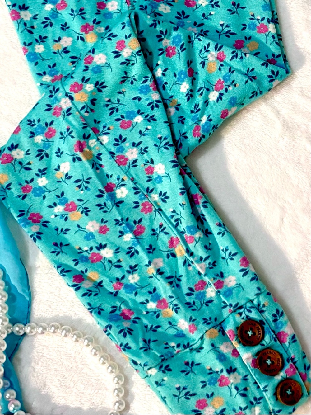 Posh Peanut Floral Bamboo Joggers | Wooden Button Ankles | Size 7Y | EUC - Picture 12 of 15